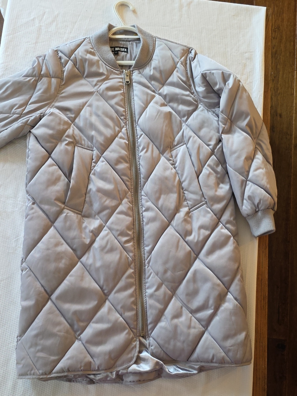 STEVE MADDEN long puffer straight coat jacket M